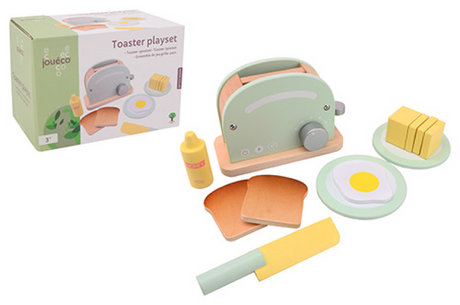 Joueco jouéco speelset toaster junior 18,5 x 13 cm hout 6-delig