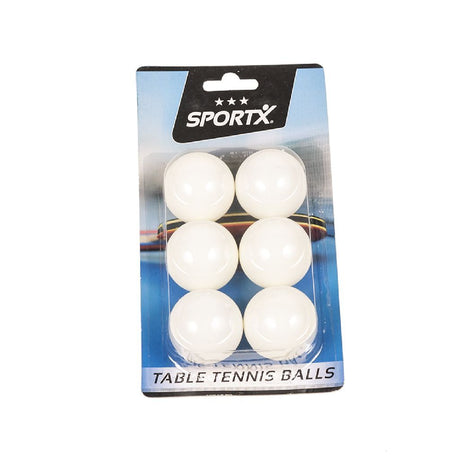 Sportx stołowe piłki tenisowe 4 cm 6 sztuk białe
