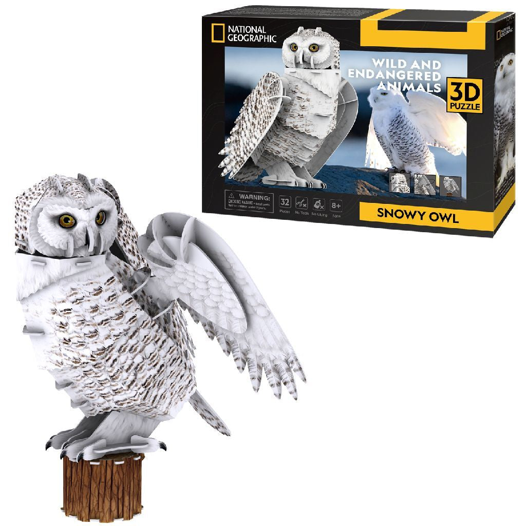 Puzzle sześcienne National Geographic 3D Sowa śnieżna 32 elementy