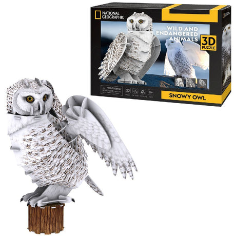 Puzzle sześcienne National Geographic 3D Sowa śnieżna 32 elementy