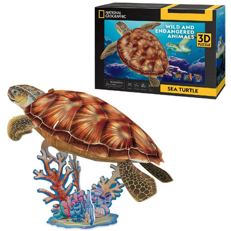 Puzzle sześcienne National Geographic 3D z żółwiem morskim 31 elementów