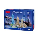 Puzzle 3D Cubic Fun City Line Nowy Jork, 123 elementy