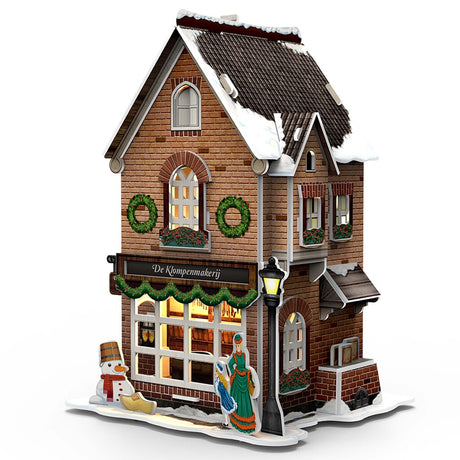 Cubic fun Puzzle 3D Dom holenderski Producent chodaków zimowych + światło 53 elementy