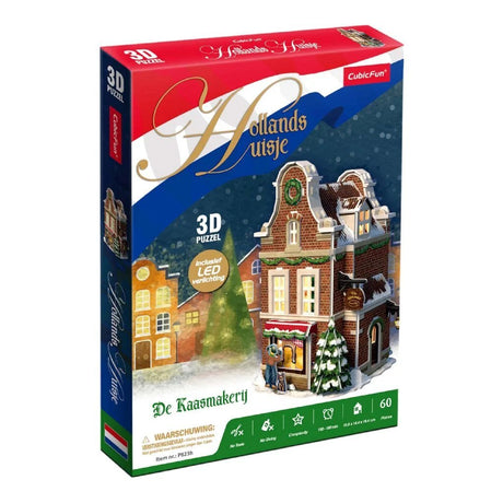 Cubic fun Puzzle 3D Holenderski dom zimowy sklep z serami + światło 60 elementów