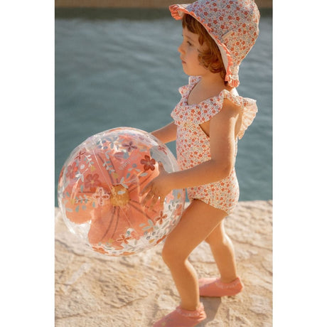 Figurka 3D z piłką plażową Little Dutch Pink Flowers, 35 cm