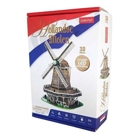 Cubic Fun Puzzle 3D Młynek LED - 65 szt.