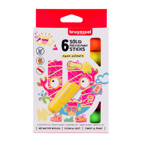 Zestaw pałeczek gwaszowych Bruynzeel neon | 6 kolorów
