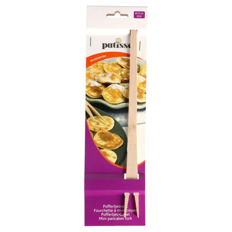 Widelec Patisse Poffertjes, drewniany, 27 cm