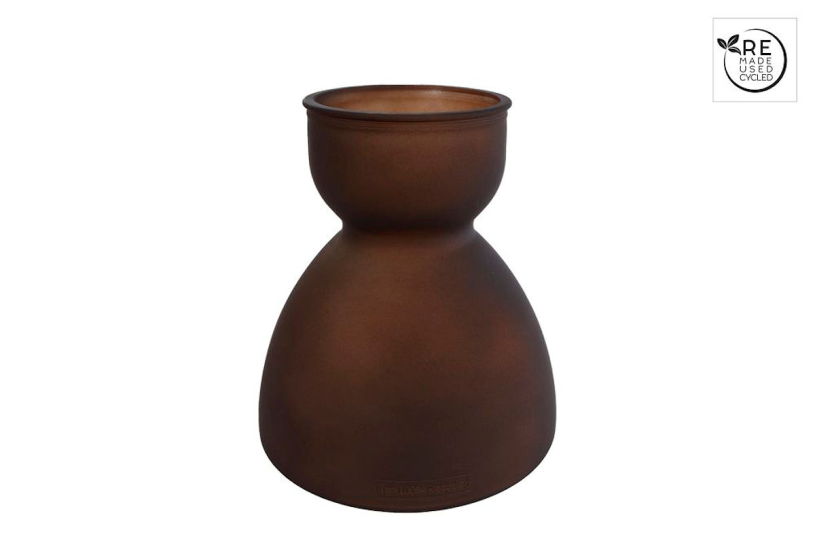 Prezenty Wazon Amsterdam diabolo 22 x 21 cm szkło matowo-brązowe