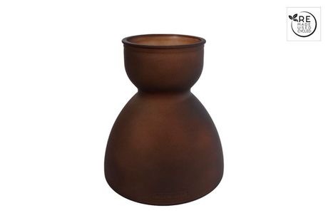Prezenty Wazon Amsterdam diabolo 22 x 21 cm szkło matowo-brązowe
