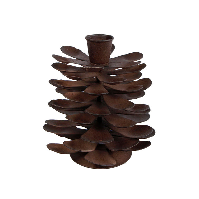 Inne marki Metalowy świecznik Pinecone 11x11x12 cm Rust Brown
