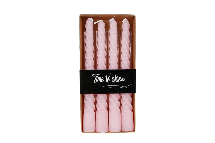 Tafelkaars x4 twist 4uur 2x2x20cm - roze