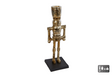 Kandelaar nutcracker goud zwart aluminium 3x6x22cm