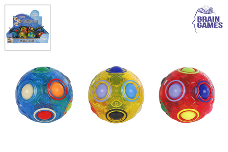 Gry intelektualne przezroczysta magiczna kula zabawka typu fidget piłka antystresowa 6,5 ​​cm.