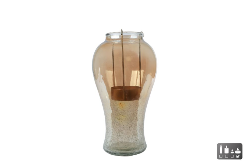 Vaas kandelaar markus s m houder goud glas 16x16x28cm