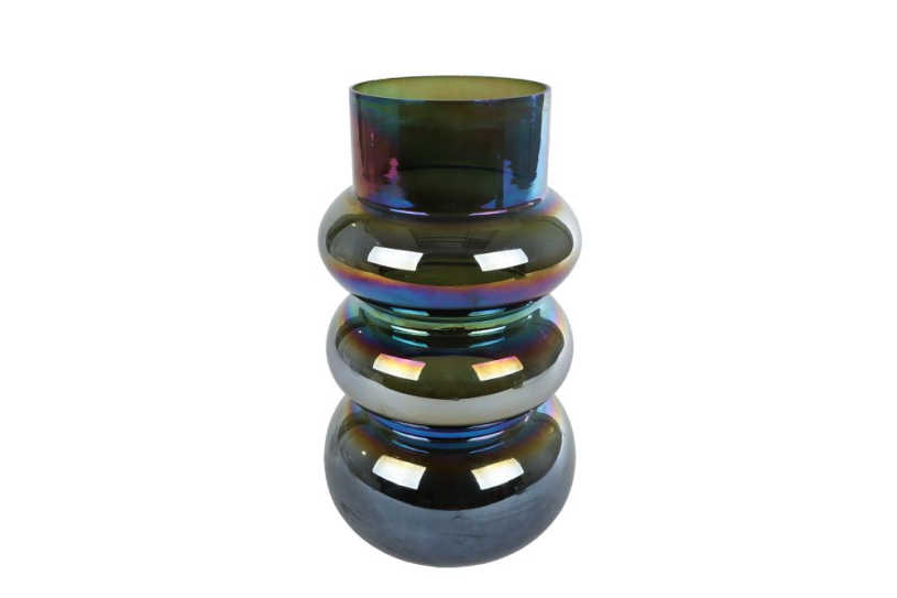 Vaas erik metallic groen glas 12x11,5x20cm