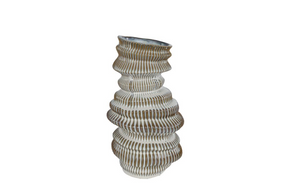 Vaas modern s bruin creme aardew 16,5x16x28,7 cm