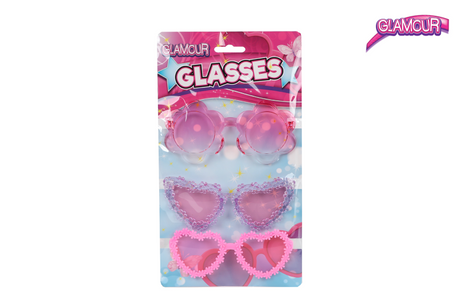 Modne okulary dziewczęce Glamour - 3 szt.