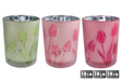 Theelichth tulip m ass kleur a3 glas 10x10x12,5cm