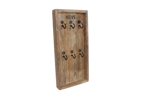 Sleutelrek keys naturel zwart mango metaal 32x15x3cm