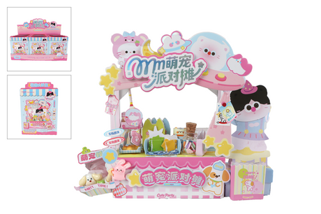 Kawaii stoisko ze zwierzętami imprezowe różowe 15,5 cm
