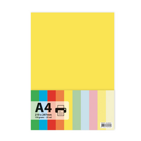 Papier a4 150gr 25 vel - geel