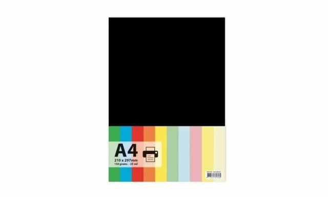 Papier a4 150gr 25 vel - zwart