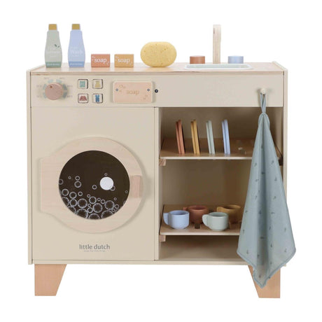 Little dutch houten wasmachine met accessoires 60x34xh65cm