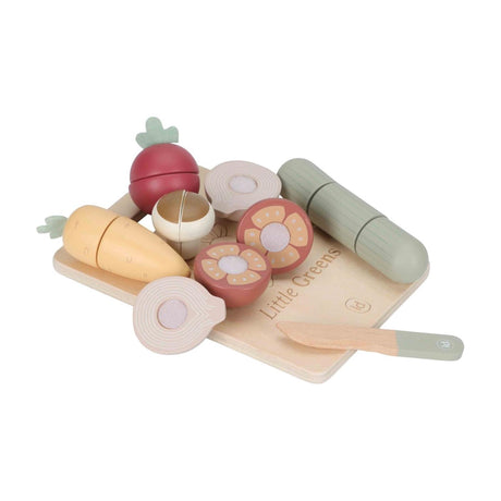 Drewniany zestaw do zabawy dla dzieci Little Dutch Toys kroi warzywa.