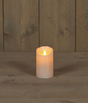 Led kaars rustiek incl. timer - 7.50x12.50cm - parelmoer