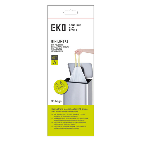 Eko Waste Bag Ustaw 24x30 szt. 3-6 L White