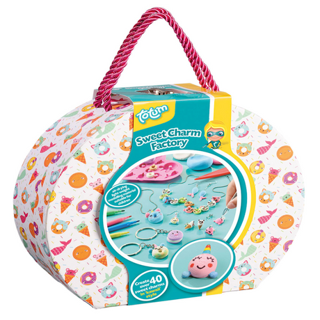 Totum Craft walizka kawaii biżuteria, tworzenie bransoletek - fabryka słodkich uroków - kreatywne zabawki dla dziewczynek od 5 lat