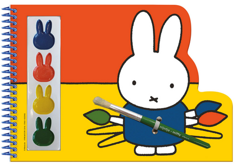Książka do rysowania i malowania Bambolino Miffy, zawiera m.in. pędzelek i 4 kolory farb - maluch - książeczka wakacyjna - od 3 lat - zabawki