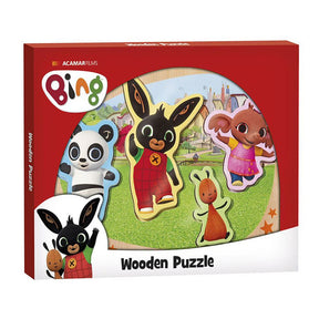Drewniane puzzle Bambolino Bing z dużymi figurami - zabawki edukacyjne uczące układania puzzli - zabawki