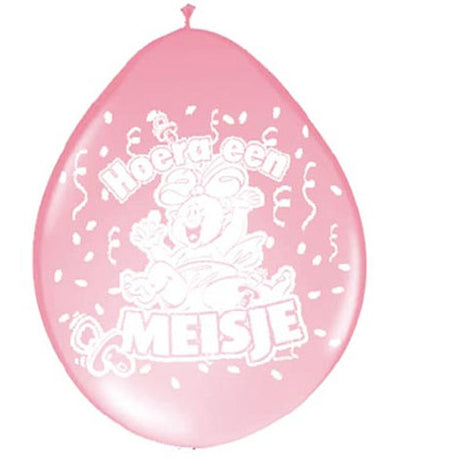 Balon podstawowy Hurra dziewczynka 30cm 8 sztuk