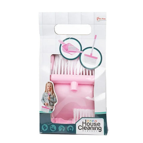 Zestaw do sprzątania domu Toi-toys, 3-częściowy, różowy i biały