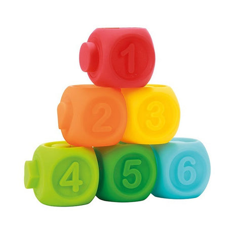 Klocki do układania Little Stars Baby 6 sztuk + 2 zwierzęta