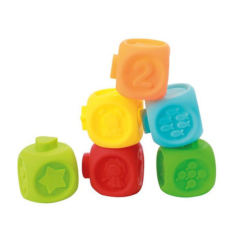 Klocki do układania Little Stars Baby 6 sztuk + 2 zwierzęta