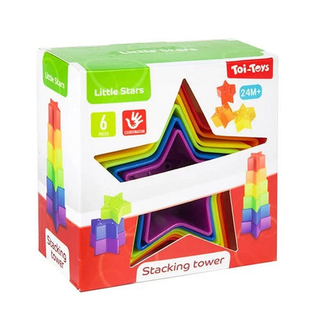Toi-zabawki Little Stars układające się w wieżę, 6 sztuk