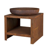 Esschert Design Fire Bowl z drewnianym magazynem 62 cm rdzy -
