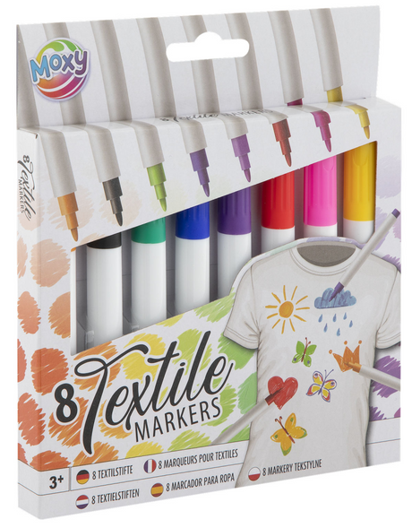 Markery tekstylne Moxy, 8 szt.