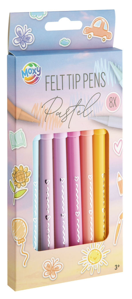 Pisaki Moxy pastelowe, 8 szt.