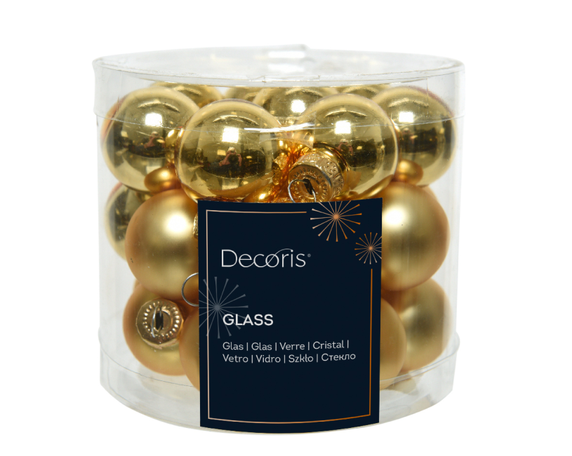 Kerstbal glas 2.50cm 24 stuks - goud