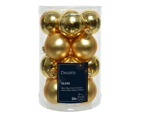 Kerstbal glas 3.50cm 16 stuks - goud