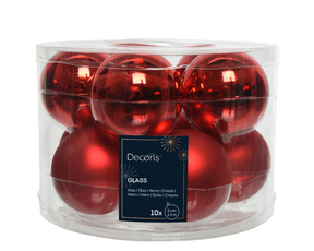 Kerstbal glas 6.00cm 10 stuks - rood