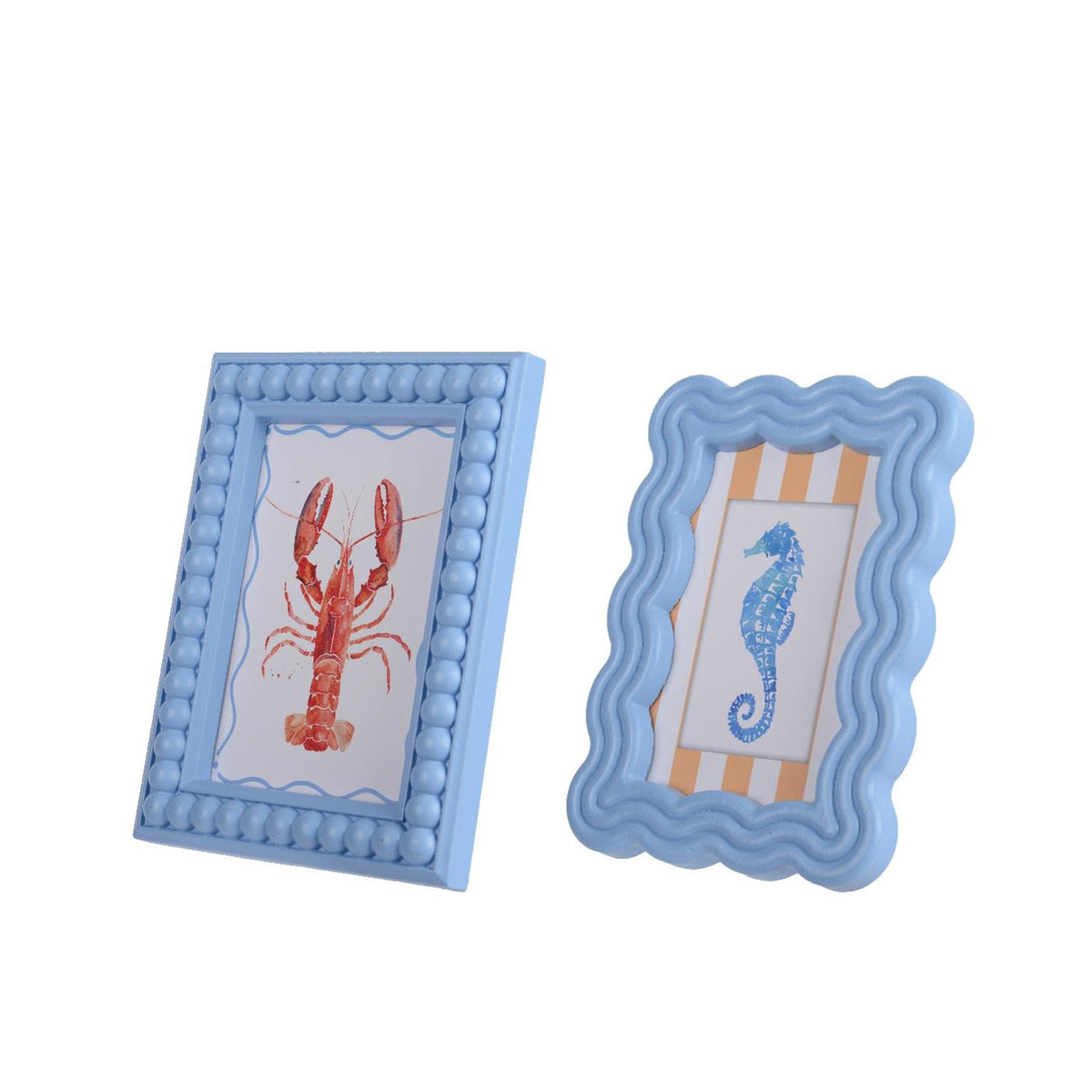 Ramka na zdjęcia Decoris z niebieskiego drewna 2x14x19cm 2 różne kolory