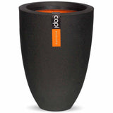 Capi Capi Flowerpot miejski gładki elegancki niski 26x36 cm czarny kbl781