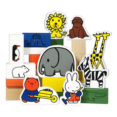 Drewniane klocki Miffy zoo 2+