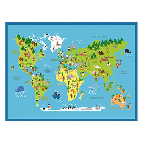 Mata do zabawy Intrada mapa świata 90x120 cm poliamid