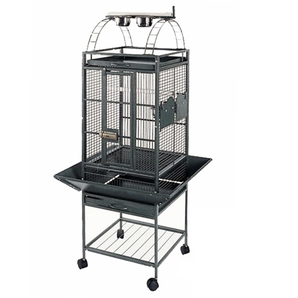 Strong Parrot Cage Villa Helios 46x46x149 cm Silver Grey 93016